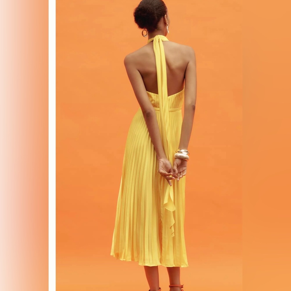 Elegant Strapless Yellow Dress - Picture 6 of 13